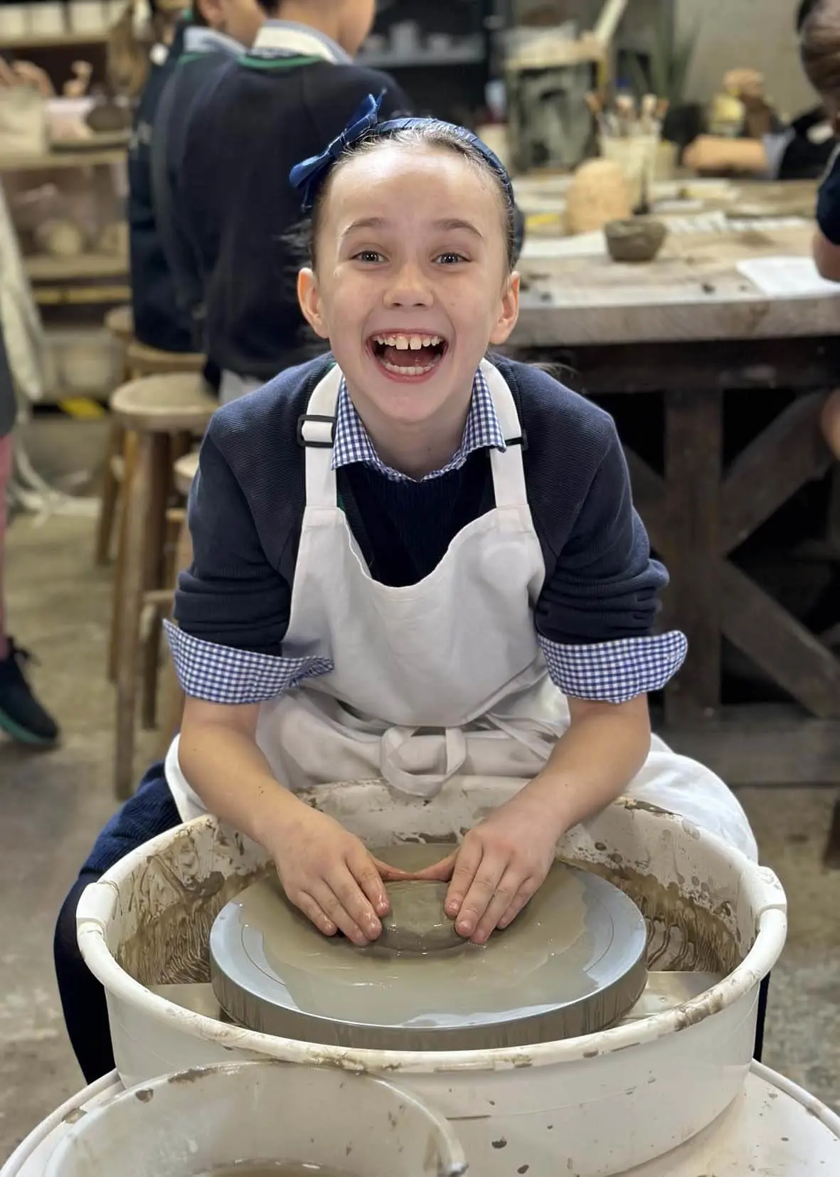 Prep 5 pupils of Ibstock Place School took a ceramics class.