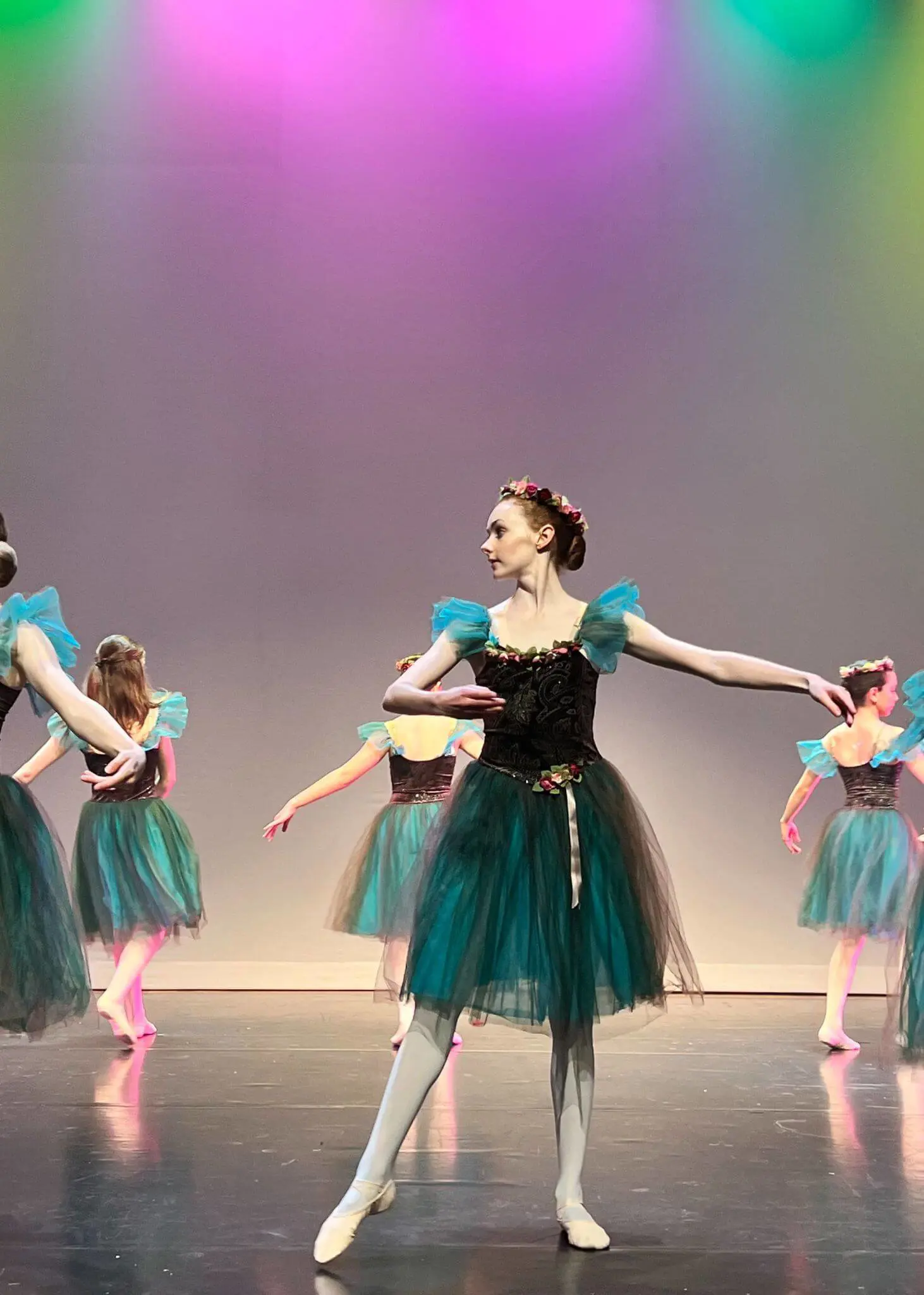 Senior pupils doing a ballet performance at Ibstock Place School, a private school near Richmond, Barnes, Putney, Kingston, and Wandsworth on an overseas trip. 