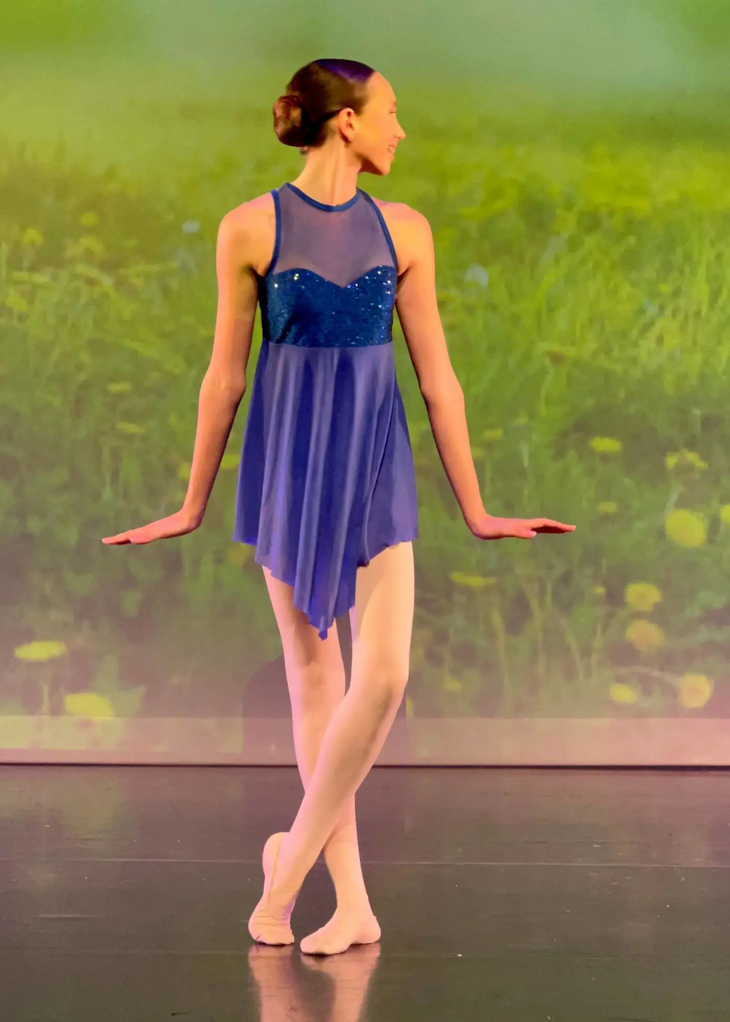 Senior pupils doing a ballet performance at Ibstock Place School, a private school near Richmond, Barnes, Putney, Kingston, and Wandsworth on an overseas trip. 