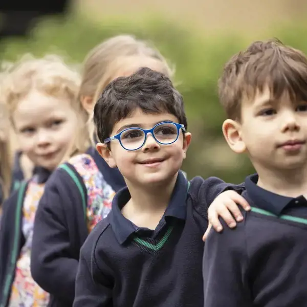 Prep pupils playing in the playground of Ibstock Place School, a private school near Richmond.