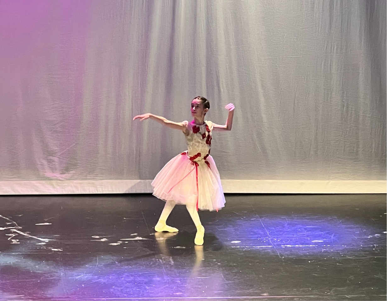 Prep girls doing a dance performance at Ibstock Place School, a private school near Richmond.