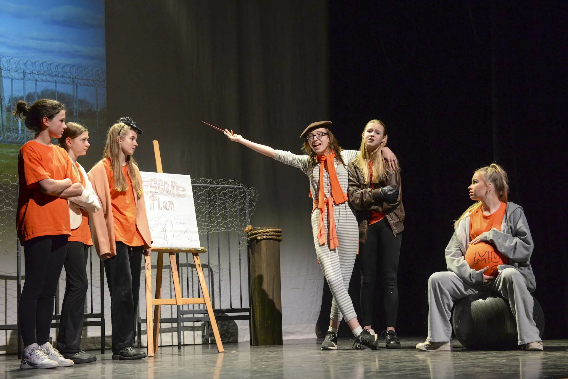 Senior pupils performing a play at Ibstock Place School, a private school near Richmond, Barnes, Putney, Kingston, and Wandsworth.