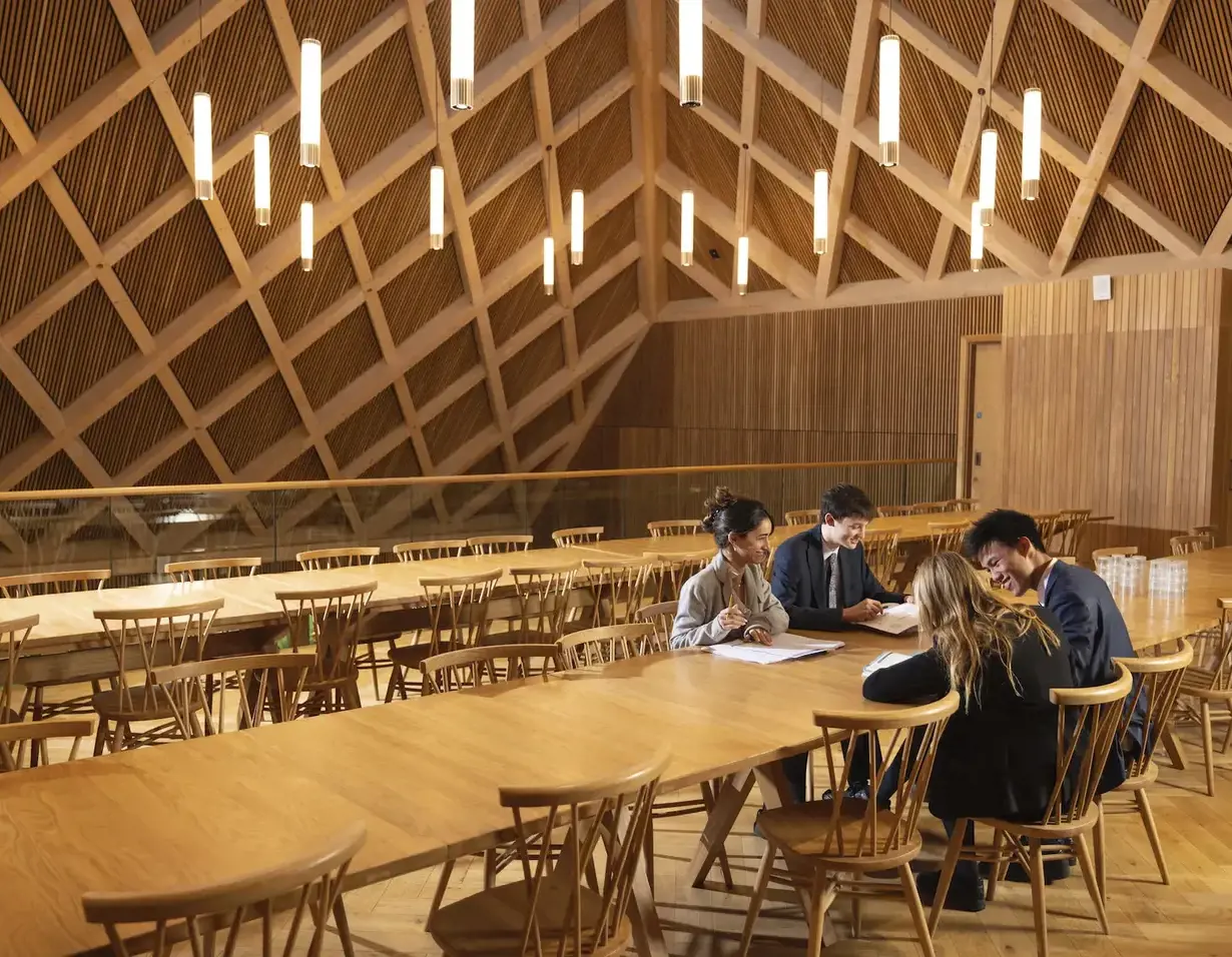 Senior pupils using the Great Hall as their study area at Ibstock Place School.