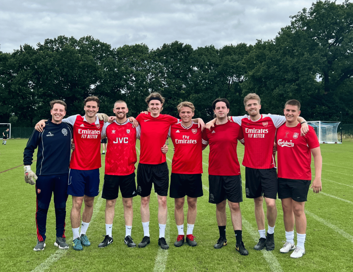 Alumni football game at Ibstock Place School, a private school near Richmond, Barnes, Putney, Kingston, and Wandsworth.