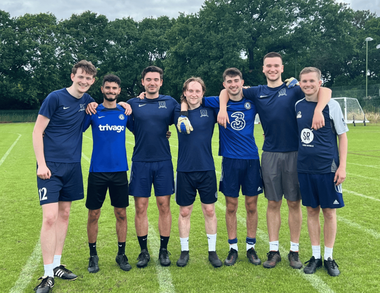 Alumni football game at Ibstock Place School, a private school near Richmond, Barnes, Putney, Kingston, and Wandsworth.