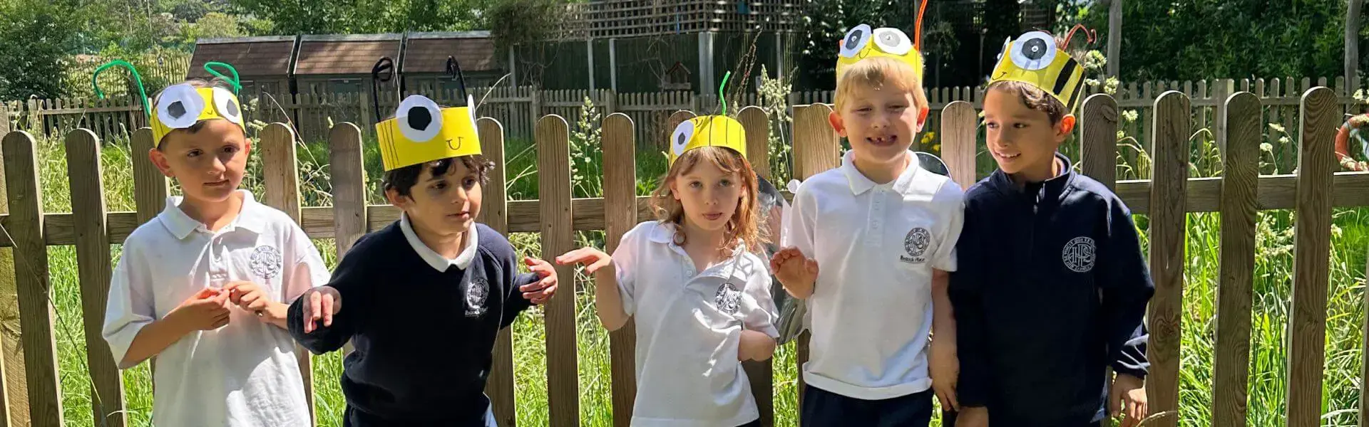 We learnt about the importance of bees and made bee hats at Forest School| Ibstock Place School, Roehampton, Private School Near Richmond, Barnes, Putney, Kingston, & Wandsworth 